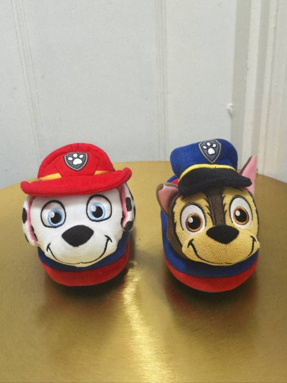 PAW Patrol MARSHALL & CHASE 3D Plush Slip-on Slippers Toddler Boys Size 11-12